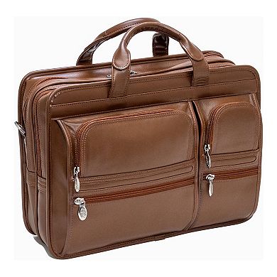 McKlein Clinton 17-in. Leather Patented Detachable Wheeled Laptop Briefcase