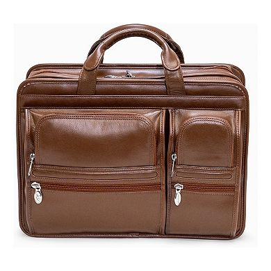 McKlein Clinton 17-in. Leather Patented Detachable Wheeled Laptop Briefcase