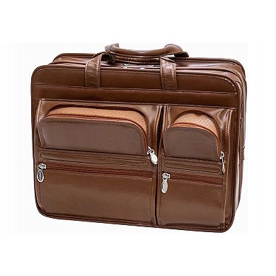 McKlein Clinton 17-in. Leather Patented Detachable Wheeled Laptop Briefcase