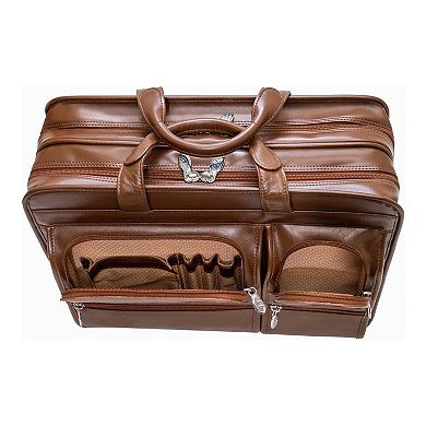 McKleinUSA Clinton 17-in. Leather Patented Detachable Wheeled Laptop Briefcase