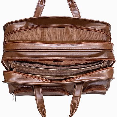 McKlein Clinton 17-in. Leather Patented Detachable Wheeled Laptop Briefcase