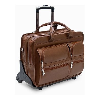 McKlein Clinton 17-in. Leather Patented Detachable Wheeled Laptop Briefcase