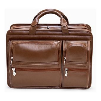 McKleinUSA 15 in Leather Double Compartment Laptop Briefcase