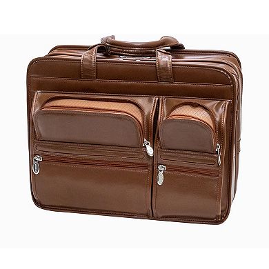 McKlein 15-in. Leather Double Compartment Laptop Briefcase