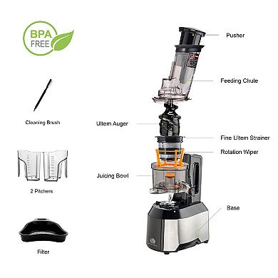 Ventray 809 Cold Press Masticating Juicer Slow Press Juice Extractor BPA-Free