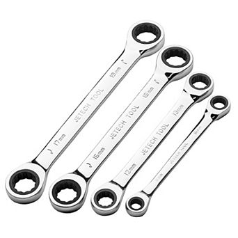 Jetech 4 pc Double Box End Ratcheting Wrench Set