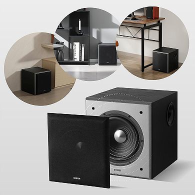 Edifier T5 Powered Subwoofer - 70w RMS Active Woofer with 8 inch Driver and Low Pass Filter