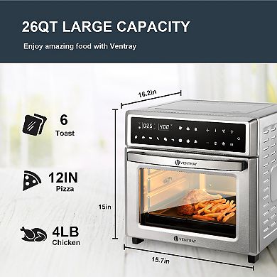 Ventray Convection Countertop Toaster Mini Oven Master, 26QT Electric Ovens