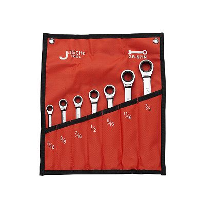 Jetech Ratcheting Combination Wrench Set (5/16in - 3/4in), SAE, 7PCS
