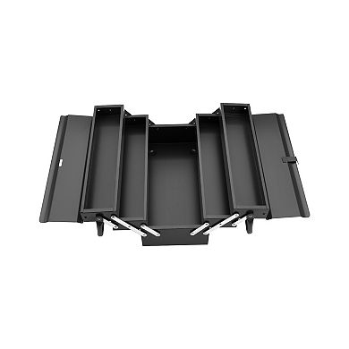 Jetech 18 Inch Cantilever Metal Tool Box, Portable 5-Tray Steel Tool Chest Cabinet, Dark Grey