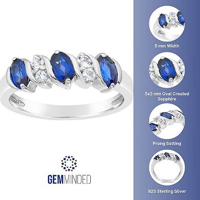 Gemminded Sterling Silver Lab-Created Sapphire & Lab-Created White Sapphire Ring