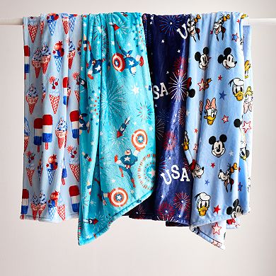 Disney Americana Oversized Supersoft Printed Plush Throw Blanket by The Big One