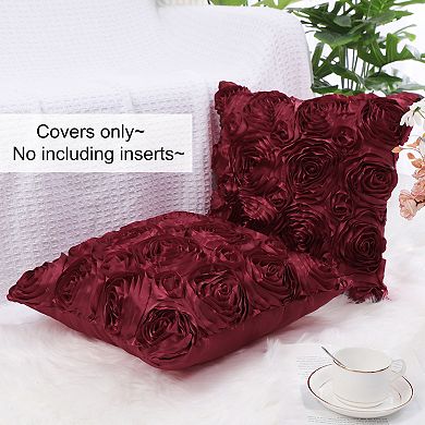 3d Flowers Throw Decorative Pillow Cover For Bed Sofa Couch (2-pack)