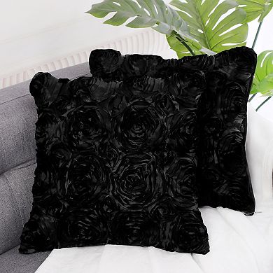 3d Flowers Throw Decorative Pillow Cover For Bed Sofa Couch (2-pack)