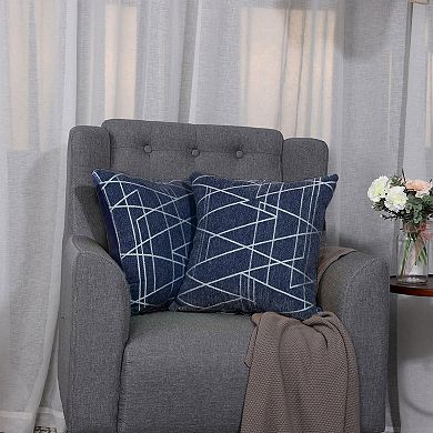 2PCS Stylish Simplicity Polyester Cushion Cover Sofa Throw Pillow Case Home