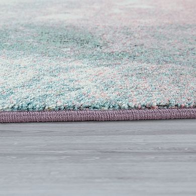Colorful Area Rug Abstract Artful Design in Multicolor