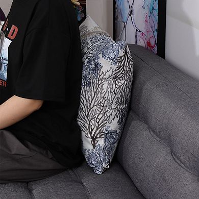 Soft Polyester Coral Printed Throw Pillowcase 18" x 18"