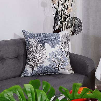 Soft Polyester Coral Printed Throw Pillowcase 18" x 18"