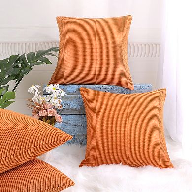 4Pcs Decorative Throw Pillow Covers Corn Stripe Throw Pillowcases for Sofa 18" x 18"