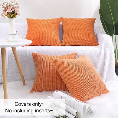4Pcs Decorative Throw Pillow Covers Corn Stripe Throw Pillowcases for Sofa 18" x 18"