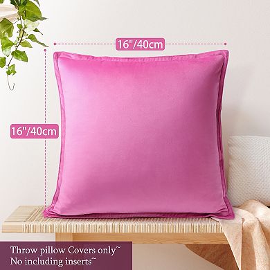 Decorative Velvet Throw Pillow Covers Soft Square Cushion Cover Pillowcase 1Pcs 16" x 16"