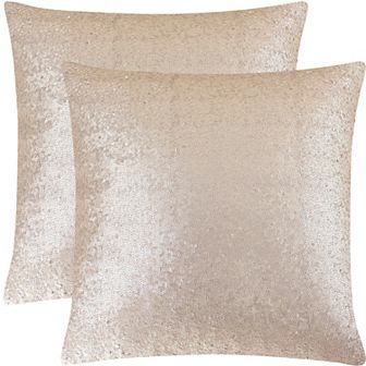 2 pc Sparkling Glitter Sequin Throw Pillow Covers 18" X 18"
