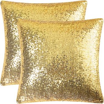 2 pc Sparkling Glitter Sequin Throw Pillow Covers 18" X 18"