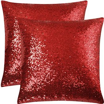 2 pc Sparkling Glitter Sequin Throw Pillow Covers 18" X 18"