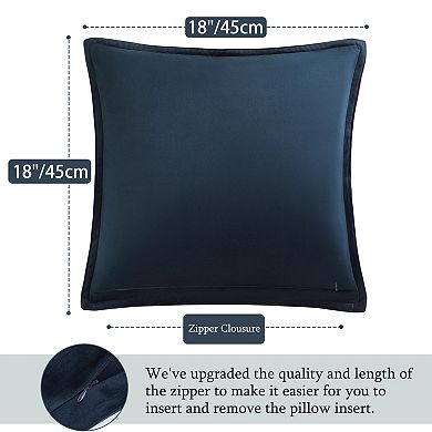 2Pcs Decorative Velvet Throw Pillow Covers Soft Square Cushion Covers 18" x 18"