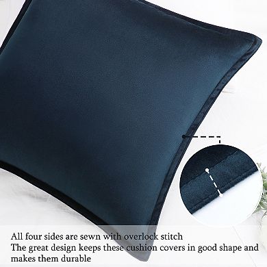 2Pcs Decorative Velvet Throw Pillow Covers Soft Square Cushion Covers 18" x 18"