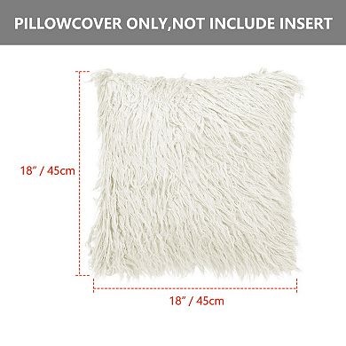 Soft Plush Shaggy Faux Fur Square Throw Pillow Cover for Sofa Bedroom
