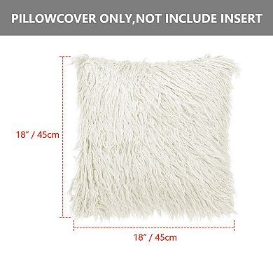 Soft Plush Shaggy Faux Fur Square Throw Pillow Cover for Sofa Bedroom