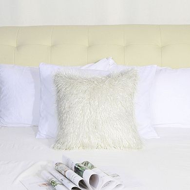 Soft Plush Shaggy Faux Fur Square Throw Pillow Cover for Sofa Bedroom