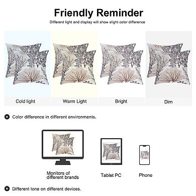 Square Coral Coastal Floral Printed Decorative Throw Cushion Cover