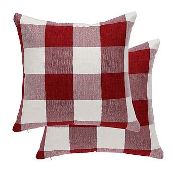 2 pc Throw Pillow Case Classic Retro Plaid Cushion Cover Protector Polyester 18" x 18"