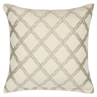 Chenille Geometric Embroidered Throw Pillow Case 18"x18"