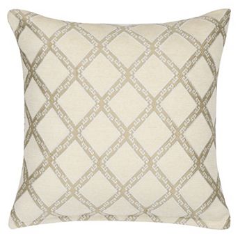 Chenille Geometric Embroidered Throw Pillow Case 18"x18"
