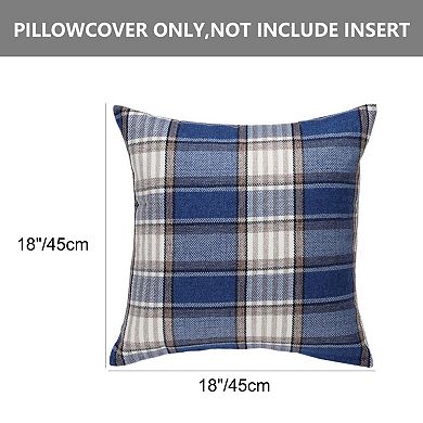 Throw Pillow Case Classic Retro Plaid Pillow Cover Protector Cushion Cover for Office Bedding 18" x 18"
