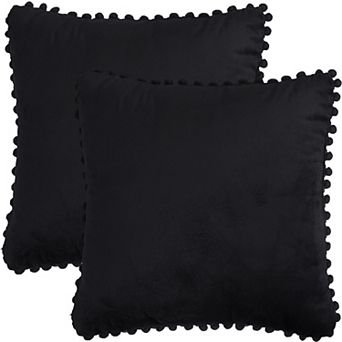 Pack of 2 Velvet Throw Pillow Cover with pompom Sofa Decorative Cushion Cover