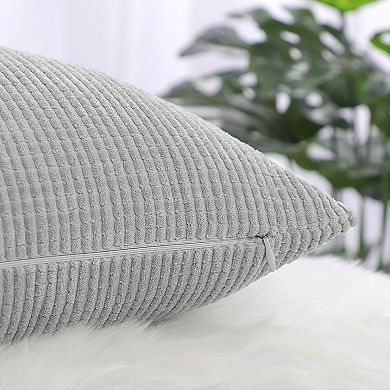 Decorative Throw Pillow Cover Corduroy Corn Striped Cushion Cover, 12" x 18"