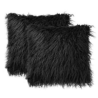Soft Plush Shaggy Faux Fur Square Throw Pillow Cover for Sofa Bedroom Bed Car