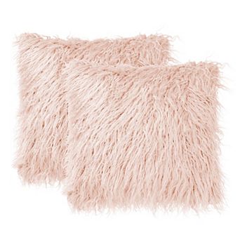 Soft Plush Shaggy Faux Fur Square Throw Pillow Cover for Sofa Bedroom Bed Car
