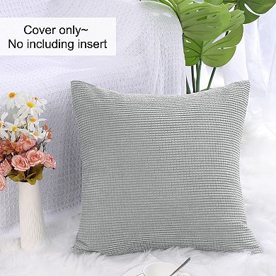 Decorative Throw Pillow Cover Corduroy Corn Striped Cushion Cover, 20" x 20"