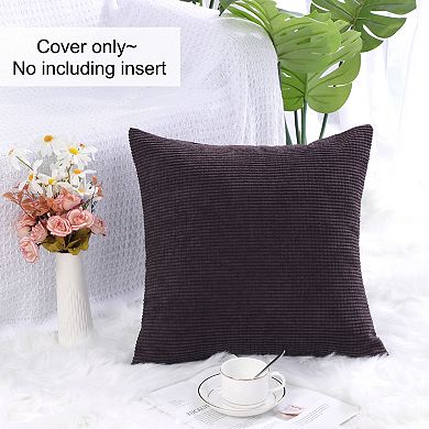 Decorative Throw Pillow Cover Corduroy Corn Striped Cushion Cover, 20" X 20"