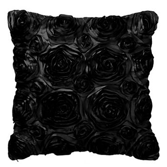 Decorative 3D Satin Floral Rose Flower Throw Pillow Cover Shell Cases