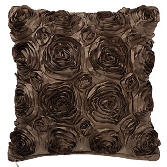 Decorative 3D Satin Floral Rose Flower Throw Pillow Cover Shell Cases