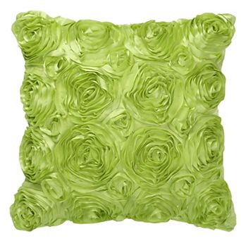 Decorative 3D Satin Floral Rose Flower Throw Pillow Cover Shell Cases