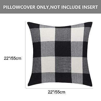 Throw Pillow Case Classic Retro Plaid Pillow Cover Protector Cushion Cover For Home Office 22" X 22"