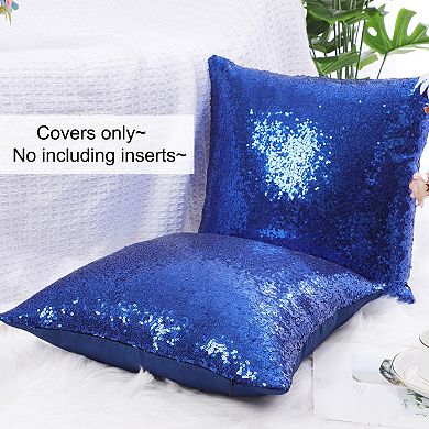 Decorative Square Shiny Sparkling Comfy Sequin Throw Pillow Cover Sofa Couch