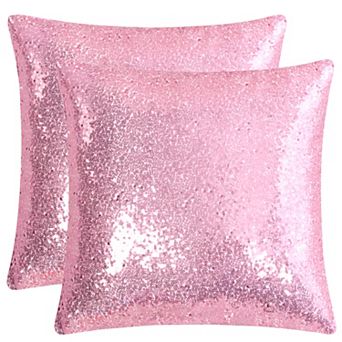 Decorative Square Shiny Sparkling Comfy Sequin Throw Pillow Cover Sofa Couch